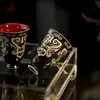 Xícara de Chá Alta com Inlays de Ouro e Prata em Padrão de Bronze Imitado da Dinastia Tang e Song, Conjunto de Chá Kung Fu, Xícara Única de Cerâmica Doméstica para Beber Chá e Aromatizar Chá