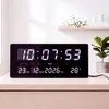 Reloj electrónico digital inteligente de pantalla grande, adecuado para oficinas y salas de estar, con calendario perpetuo, pantalla digital y funciones de luz nocturna multifuncionales, diseñado como reloj de escritorio o de pared