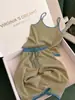 Pijama listrado color-blocking estilo preguiçoso para mulheres, outono, cintura alta elástica, camisola confortável e calça comprida, pode ser usado fora de casa, conjunto para casa