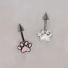 Garra de Gato Polvo Blanco Cono Puntiagudo Hueso de Oreja Uña Posición Alta Rueda de Oreja Hélice Pendientes de Acero de Titanio Pendientes de Borde Pendientes de Gama Alta
