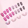 Unhas curtas pretas com glitter Coroa doce legal garota quente gradiente manicure Comércio exterior europeu e americano usar estilo de unha ins atacado