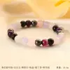 Amazon Europa y Estados Unidos pulsera de viento ins transfronteriza para mujer pulsera de cuentas de cristal de piedra natural joyería de cuentas redondas de colores venta al por mayor