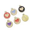 Colgante redondo de aleación con forma de gota de aceite de 2 mm con forma de corazón, ideal para pulseras, collares y llaveros.