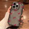 Funda popular para teléfono estilo 'soft girl' con estrellas y cerezas por toda la pantalla, funda suave de silicona de alta estética para iPhone 16 Pro y iPhone 17 Pro