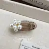 Elegante Pinza para el Cabello Color Hielo Transparente Té Café Perla Pinza de Pato Pinza Versátil para Flequillo Strass Pinza Lateral Accesorio para el Cabello para Mujeres Venta al por Mayor