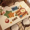 Mantel Individual para Mesa de Comedor de Cuero Sintético PVC Impermeable, Resistente al Aceite, Resistente al Calor, Lavable, Antideslizante, Manteles para Mesa de Café, Mantel para Mesa de Comedor de Sala de Estar Estilo Retro Americano