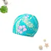 Conjunto de Maiô Longo com Estampa Floral Tropical e Touca para Meninas, Proteção Solar Fator 50+ Classe A, Secagem Rápida, Roupa de Banho Infantil