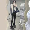 Pantalones Falda Falsos de Dos Piezas para Otoño e Invierno Ropa de Abrigo para Mujer Cintura Alta Adelgazantes Ajustados al Cuerpo Pantalones Ajustados para Cubrir las Caderas