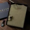 Suéter masculino de cashmere com gola alta parcial, camada base de lã simples para outono e inverno, suéter de tricô folgado