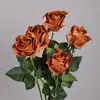 Flor de Rosa Artificial Karl Rose Flor Falsa Gótica Textura Rojo Oscuro Hidratante Exhibición de Boda Arreglo Floral Decoración Floral Flor