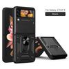 Funda Protectora para Teléfono Móvil Zflip6 Funda para Teléfono con Ventana Deslizante Adecuada para Zflip3/Zfold4 Anillo Anticaída Soporte Magnético