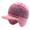 Inverno Novo Chapéu de Mãe de Meia-Idade e Idosa Chapéu de Lã Tricotado Quente de Veludo Feminino Chapéu Corta-Vento Espessado com Proteção de Orelha