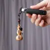 Llavero colgante de calabaza de madera de azufaifo natural, portador de fortuna y auspicioso, estilo chino popular, adorno de paz y prosperidad, venta al por mayor de regalos