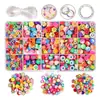 Conjunto colorido de contas de argila macia europeias e americanas para DIY, contas de frutas com furo reto mais vendidas na Amazon, acessórios de joias boêmias