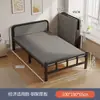 Cama dobrável para uso doméstico, cama de aço para uma pessoa, cama para cochilo no escritório, cama simples para aluguel, sem necessidade de instalação, cama de ferro forjado para acompanhante
