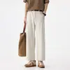 Ropa de Hombre Fengshe / 2026 Pantalones Casuales Rectos para Hombre Sueltos de Pierna Ancha Pantalones de Traje Caídos Pantalones de Traje Recortados
