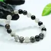 Pulsera de Cristal Negra Natural Aiyu para Cabello, Cuentas Sueltas, Semiacabado, Hecho a Mano, Cadena Larga, Venta al por Mayor de Fábrica S5022102