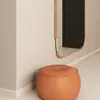 Banqueta para Cambiar Zapatos en la Entrada, Taburete Redondo de Madera Maciza Estilo Lujo Ligero, Taburete Bajo Doméstico de Cuero, Taburete para Sala de Estar, Mesa de Café para Sofá, Taburete Calabaza