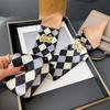 Nuevo patrón geométrico sarga bufanda de moda primavera y otoño estilo occidental diadema decorativa cinta de doble propósito biselada decoración