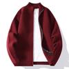 2025 Amazon American Tejido de Punto de Color Puro para Hombre Nuevo Otoño Estilo Perezoso Top Tejido Chaqueta para Hombre Cuello Alto