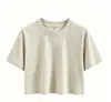 Nova Camiseta Feminina Vintage Lavada de Algodão Puro 240g, Manga Curta Feminina Gola Redonda Estilo Coreano Verão Soltinha