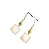 Brincos de moda elegantes e luxuosos leves, prata esterlina s925, brincos de jade branco Hetian banhados a ouro para mulheres