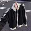Chaqueta negra elegante con cuello alto para hombre y mujer, cárdigan de punto fino para otoño con hombros caídos, prenda exterior holgada de marca moderna estilo japonés