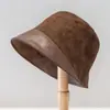 Chapéu de Balde Estilo Americano em Camurça Sintética para Outono e Inverno, Chapéu de Pescador Unissex, Pelúcia, Quente, Elegante Chapéu de Outono e Inverno, Retrô
