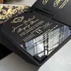 Invitaciones Personalizadas de Acrílico Negro y Dorado con Estampado Dorado, Invitaciones de Boda de Alta Gama, Tarjetas de Boda, Invitaciones Impresas, Tarjetas de Invitación