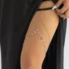 Europeu e Americano Sexy Casual Praia Imitação Pérola Anel de Perna Corrente de Corpo Simples Geométrico Estrela Strass Borla Corrente de Coxa