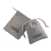 Venda direta bolsa de veludo cinza com fundo de tricô bolsa de embalagem à prova de poeira para armazenamento de carregador de fone de ouvido tesouro de carregamento Lisi bolso de veludo frete