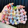 Serie de cuentas creativas pintadas a mano cadena para teléfono móvil pulsera llavero colgante corazón de niña llavero para bolso pequeño regalo al por mayor