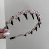 Tiara de Cristal Coreano Dentada de Luxo com Strass Completo, Acessório de Cabelo Simples e Elegante Vintage Versátil Fino Grampo de Cabelo para Mulheres