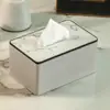 Caixa de Lenços Sala de Estar Luxo Leve High-end Simples Doméstico Mesa de Jantar Design Criativo Senso High-end Couro Caixa de Papel Estilo ins