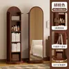 Estantería Giratoria Móvil con Espejo de Vestir Integrado, Espejo de Cuerpo Entero, Espejo de Pie, Espejo para Almacenamiento y Exhibición de Periódicos en Casa, Espejo de Prueba