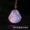 Colgante de Buda de calcedonia rosa natural, ágata rosa hielo de alta calidad, colgante de Buda Maitreya de vientre grande de doble cara, colgante de Buda de ágata