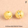 Accesorios Dorados Arenosos con Agujeros Grandes Incrustados con Turquesa, Cuentas Espaciadoras de Jaula Octagonal para Joyería DIY, Accesorios para Pulseras y Collares