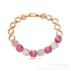 Pulsera de Piedra Ojo de Gato Multicolor para Mujer, Lujo Ligero, Sencilla y de Alta Gama, Estilo Cubo de Azúcar, Versátil y Elegante, Artículo Popular Transfronterizo