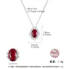 Pag&Mag Collar de Plata S925 Estilo Princesa Diana con Rubí de Cultivo para Mujer, Lujo Ligero Rodeado Completamente de Diamantes, Colgante Versátil y Elegante