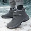 Sapatos de inverno masculinos de algodão transfronteiriços, forrados com fleece e espessados, com sola macia, design antiderrapante e ajuste confortável, adequados para uso por idosos