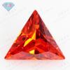 Huagang Gema Triángulo Zirconio Rojo Anaranjado Piedra Desnuda Adorno Anillado Zirconia Cúbica Sintética Rojo Anaranjado