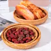 Bandeja de almacenamiento de ratán de Vietnam al por mayor plato para frutas y verduras postre dulces cesta tejida multifuncional cesta tejida cesta de frutas tres piezas
