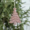 Decorações de Natal, pingentes de plástico com glitter, conjunto de enfeites de anjinho para árvore de Natal, pequenos acessórios