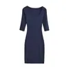 Vestido Outono Novo Estilo Puro Desejo com Gola Quadrada e Mangas Médias, Cintura Marcada, Ajustado ao Corpo, Valoriza o Quadril, Peça Básica, Saia de Comprimento Médio Feminino