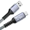 Cable de datos USB3.2Gen2 antideslizante tipo C, cable de carga rápida para teléfono móvil para conectar a discos duros externos para transferencia de datos