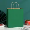 Bolsa de Papel Kraft Marrón Bolso de Mano Bolsa para Llevar Té con Leche y Horneados Embalaje de Regalo de Compras Festival del Medio Otoño Personalización