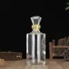 Garrafa de Vidro Transparente Espessada para Bebidas Alcoólicas Atacado Pacote 0,5kg 500ml Garrafa Selada para Bebidas Alcoólicas Caseiras Garrafa de Vinho com Bolhas
