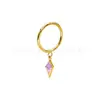 Pendientes de Rombos de Circonita Chapados en Oro de Aleación de Titanio f136 Joyería para Piercing Corporal de Titanio g23 Anillos de Nariz Pendientes Studs