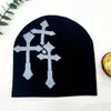 Venta Directa de Fábrica Gorro Jacquard Cruzado Popular Europeo y Americano Gorro de Punto Mismo Estilo para Hombres y Mujeres Gorro de Lana Hip-Hop Estilo Caliente Transfronterizo