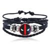 Gema luminosa Pulsera de cuero serie Marvel Iron Man Spider-Man pulsera de estudiante joyería personalizada hebilla de medalla DIY